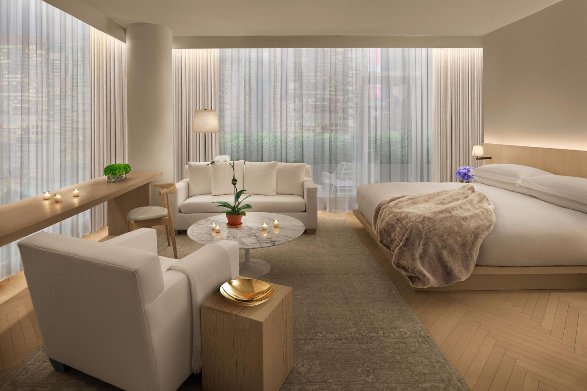 The Times Square Edition New York Luaran gambar A rendering of a guest room at The Standard East Village